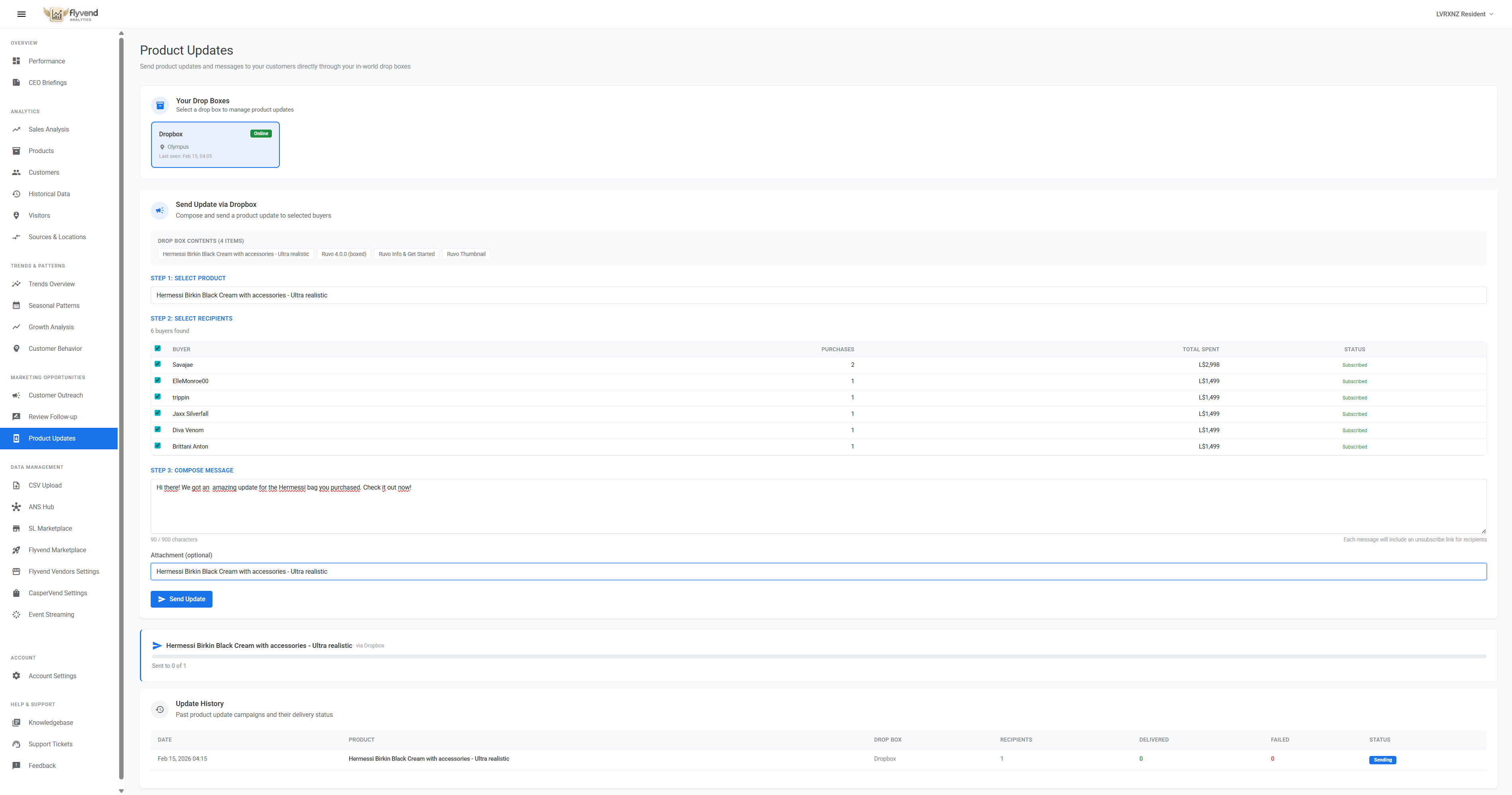 Product Updates Dashboard